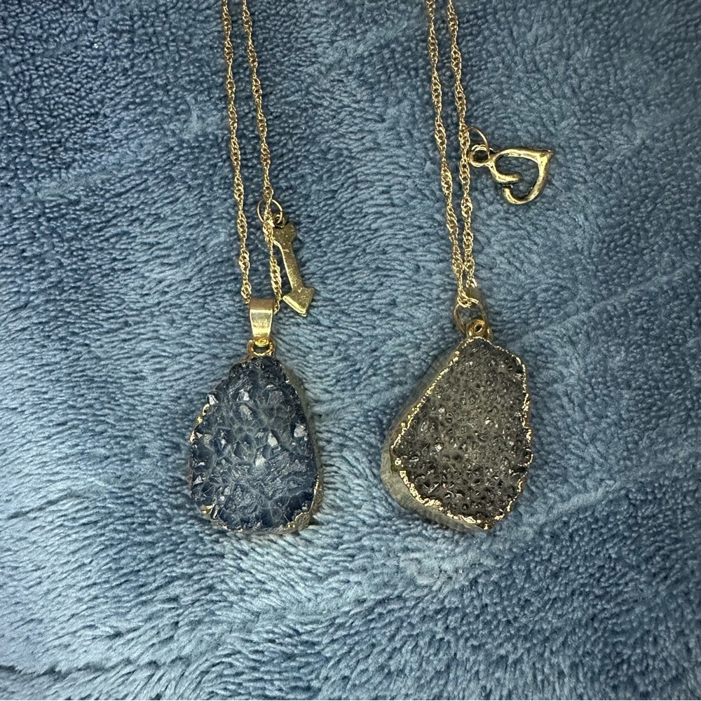 2pc Crystal Love Arrow Gold Necklace Set